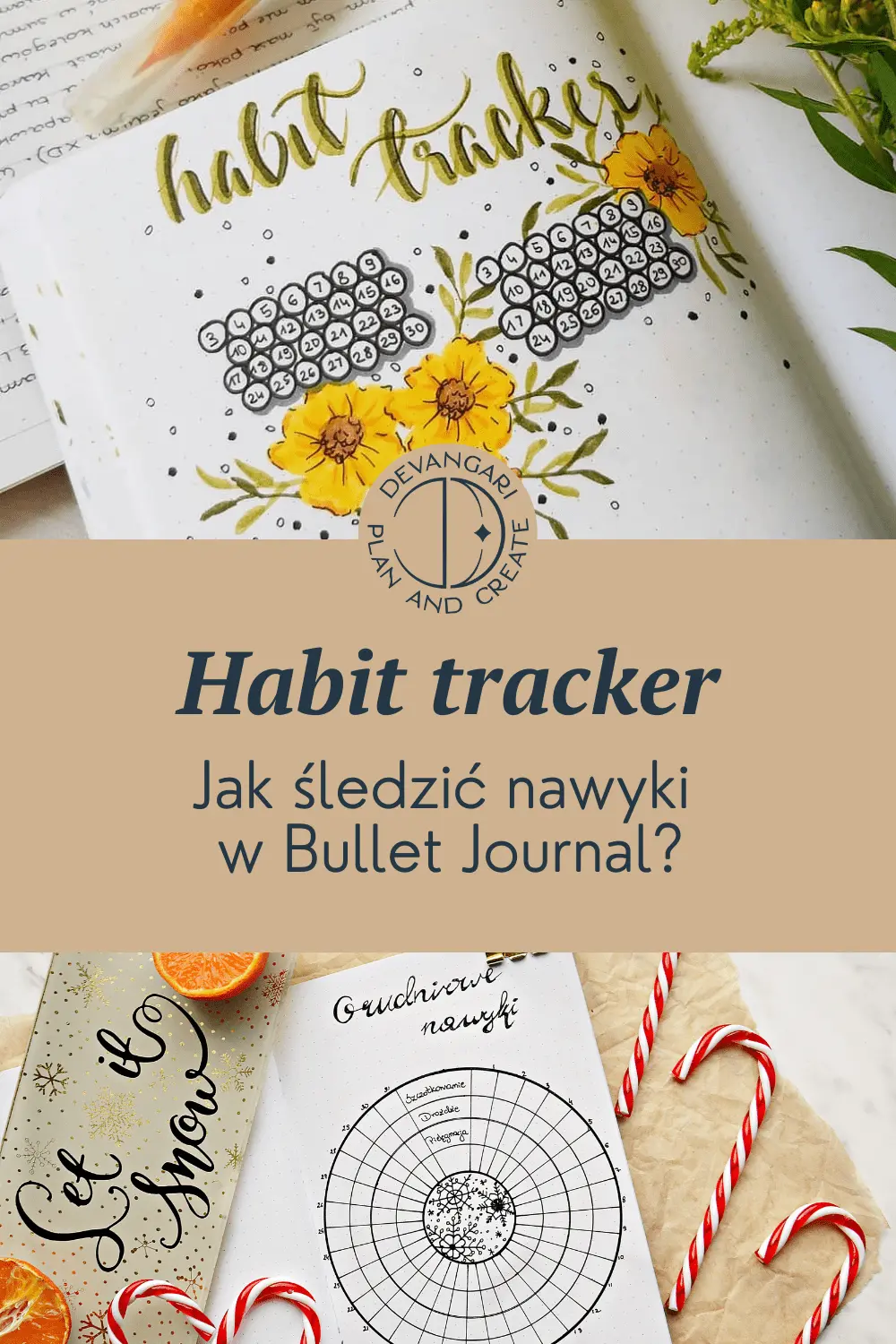 Habit tracker w bullet journalu